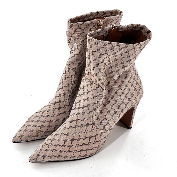 Franco Sarto Women's L-Avana Mid Calf Boot 8 NWOT Logo Ankle Heel Point Toe - Picture 6 of 8